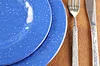 blue melamine plates